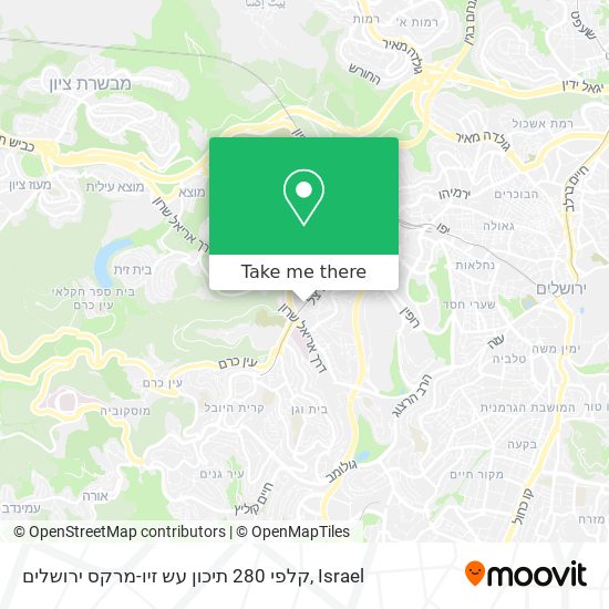Карта קלפי 280 תיכון עש זיו-מרקס ירושלים