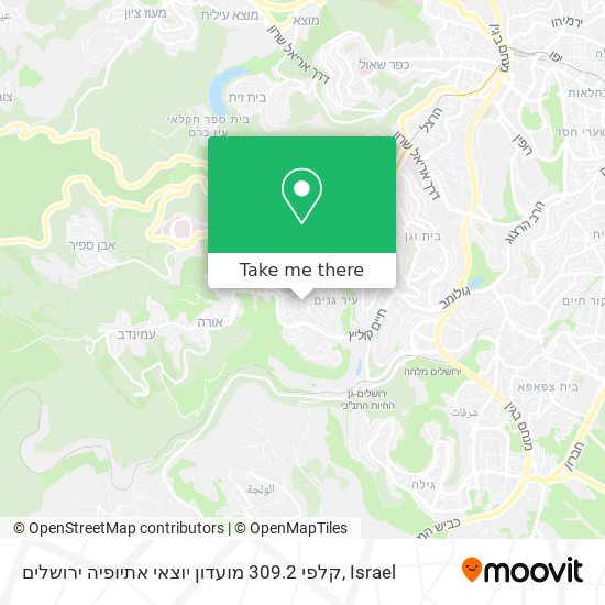 קלפי 309.2 מועדון יוצאי אתיופיה ירושלים map