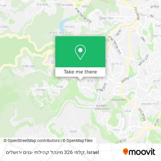 Карта קלפי 326 מינהל קהילתי -גנים ירושלים