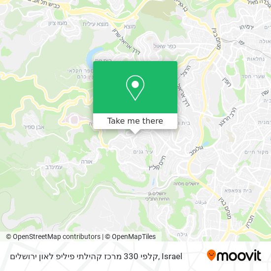 Карта קלפי 330 מרכז קהילתי פיליפ לאון ירושלים