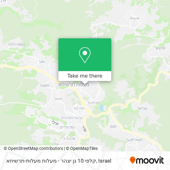 קלפי 10 גן יצהר - מעלות מעלות-תרשיחא map