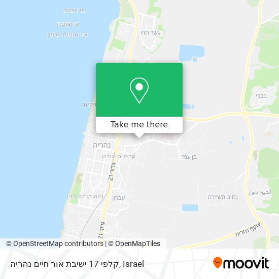 Карта קלפי 17 ישיבת אור חיים נהריה