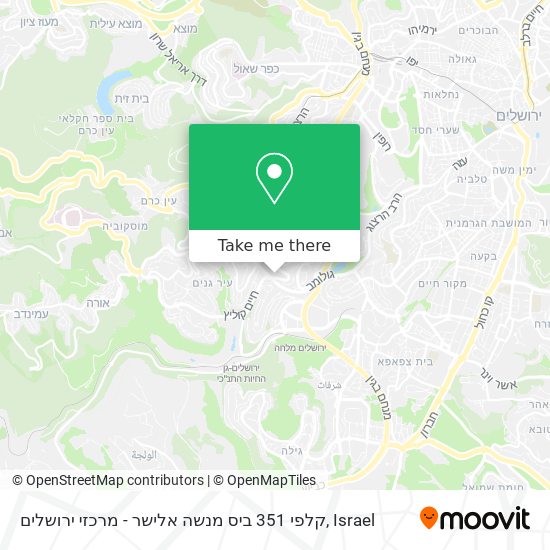 Карта קלפי 351 ביס מנשה אלישר - מרכזי ירושלים