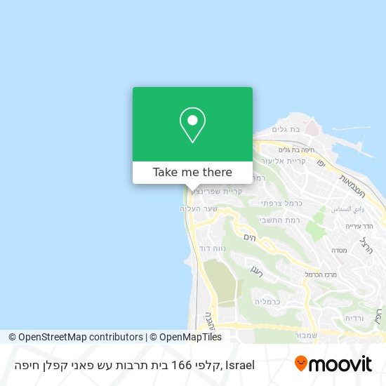 קלפי 166 בית תרבות עש פאני קפלן חיפה map