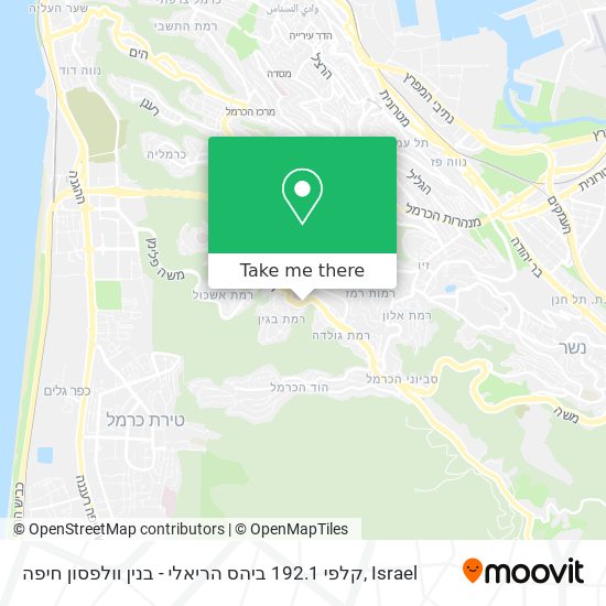 קלפי 192.1 ביהס הריאלי - בנין וולפסון חיפה map