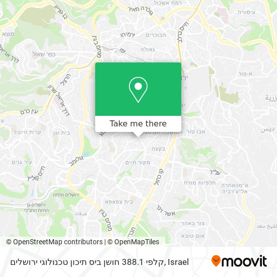 קלפי 388.1 חושן ביס תיכון טכנולוגי ירושלים map