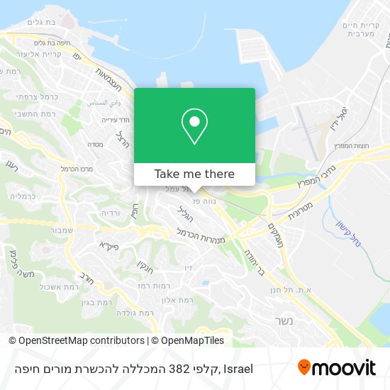 קלפי 382 המכללה להכשרת מורים חיפה map