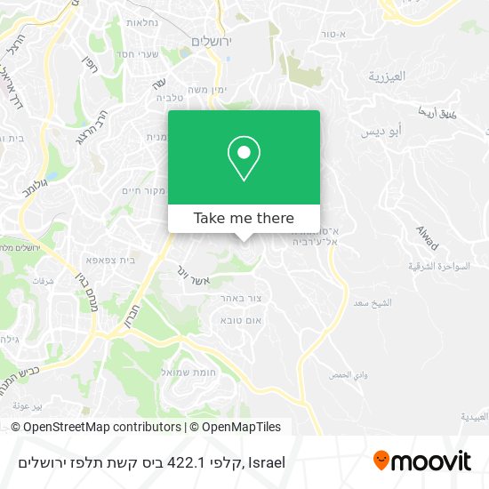 Карта קלפי 422.1 ביס קשת תלפז ירושלים