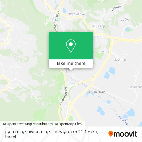 קלפי 21.1 מרכז קהילתי - קרית חרושת קרית טבעון map