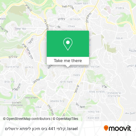 קלפי 441 ביס תיכון ליפתא ירושלים map