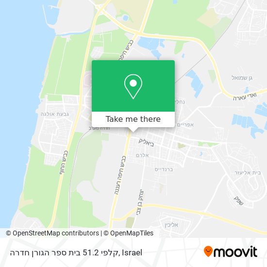 קלפי 51.2 בית ספר הגורן חדרה map