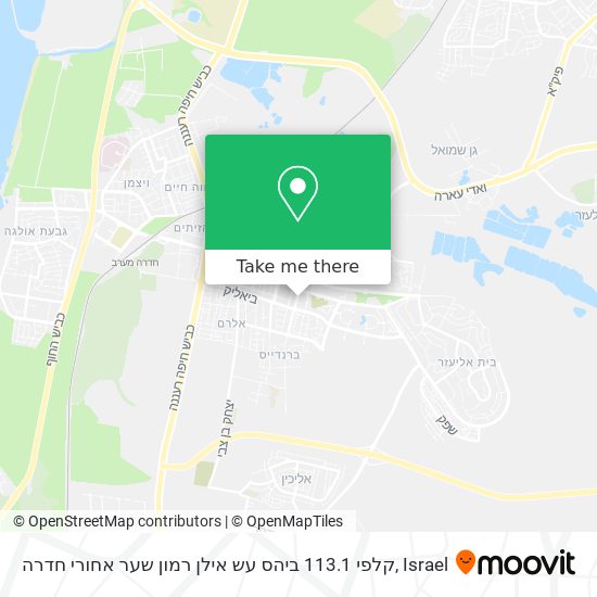 קלפי 113.1 ביהס עש אילן רמון שער אחורי חדרה map