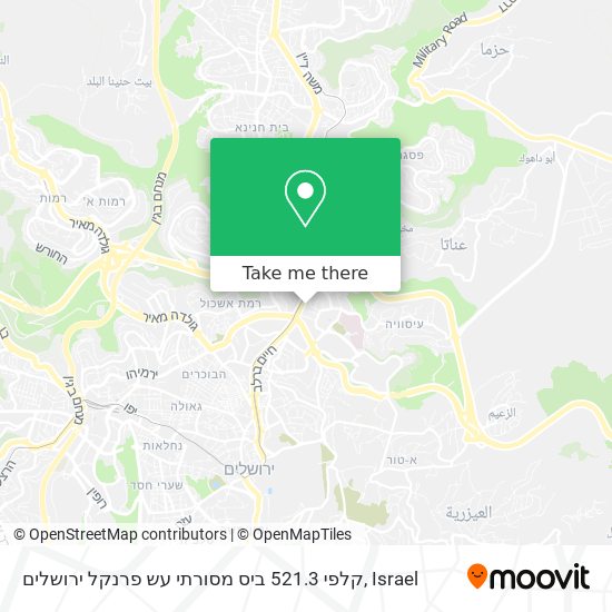 קלפי 521.3 ביס מסורתי עש פרנקל ירושלים map