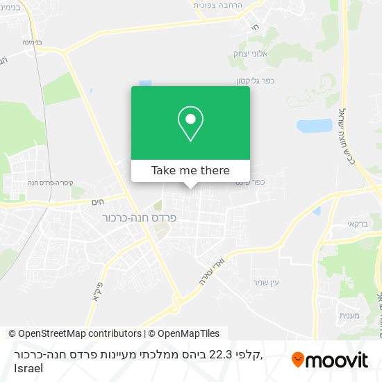 קלפי 22.3 ביהס ממלכתי מעיינות פרדס חנה-כרכור map