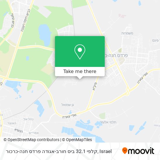 קלפי 32.1 ביס חורב-אגודה פרדס חנה-כרכור map