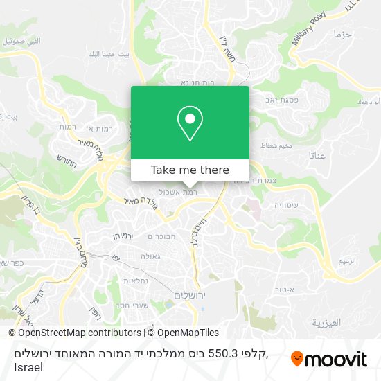 קלפי 550.3 ביס ממלכתי יד המורה המאוחד ירושלים map