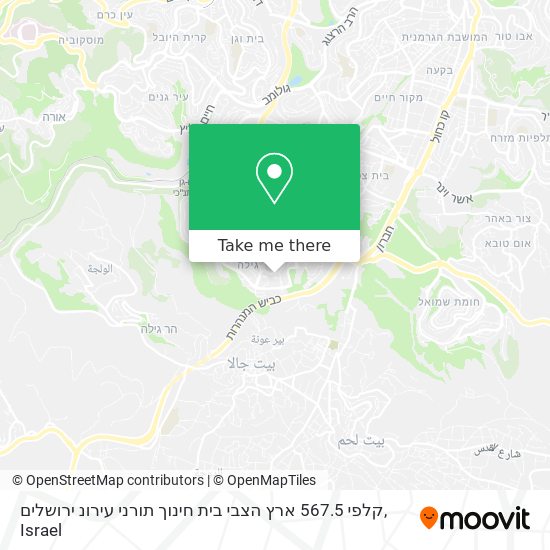 קלפי 567.5 ארץ הצבי בית חינוך תורני עירונ ירושלים map