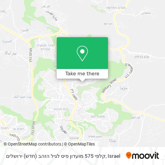 קלפי 575 מועדון פיס לגיל הזהב (חדש) ירושלים map