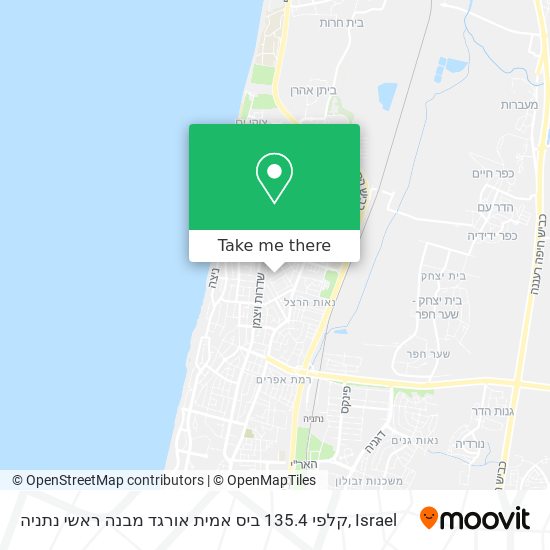 Карта קלפי 135.4 ביס אמית אורגד מבנה ראשי נתניה