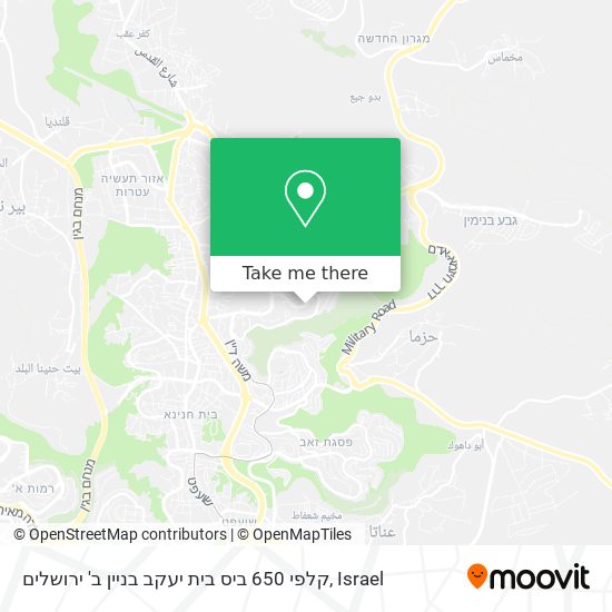 קלפי 650 ביס בית יעקב בניין ב' ירושלים map