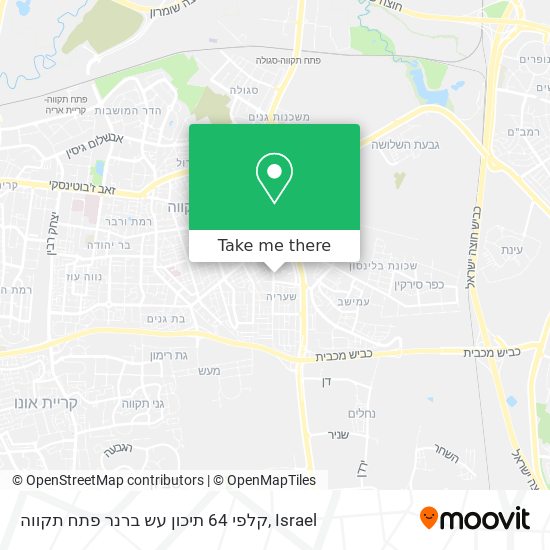 Карта קלפי 64 תיכון עש ברנר פתח תקווה