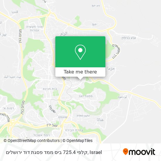 Карта קלפי 725.4 ביס ממד פסגת דוד ירושלים