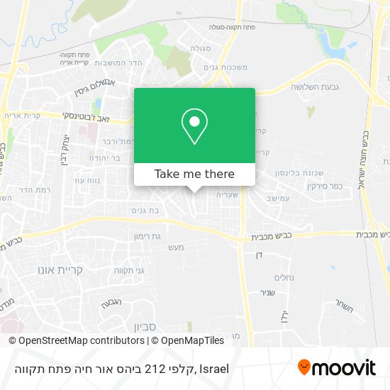 קלפי 212 ביהס אור חיה פתח תקווה map