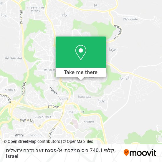 קלפי 740.1 ביס ממלכתי א'-פסגת זאב מזרח ירושלים map
