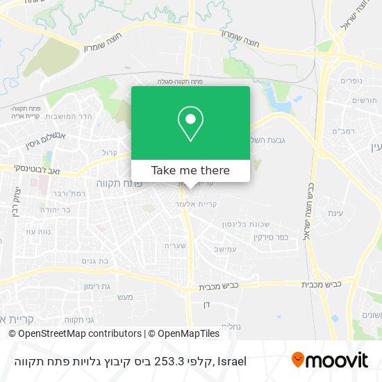 קלפי 253.3 ביס קיבוץ גלויות פתח תקווה map