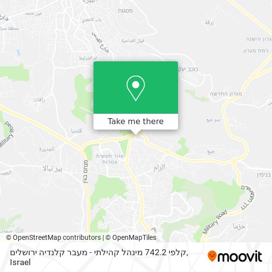 קלפי 742.2 מינהל קהילתי - מעבר קלנדיה ירושלים map