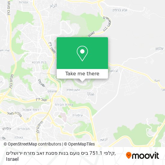 קלפי 751.1 ביס נועם בנות פסגת זאב מזרח ירושלים map