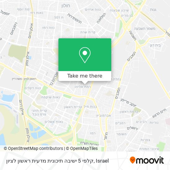 Карта קלפי 5 ישיבה תיכונית מדעית ראשון לציון