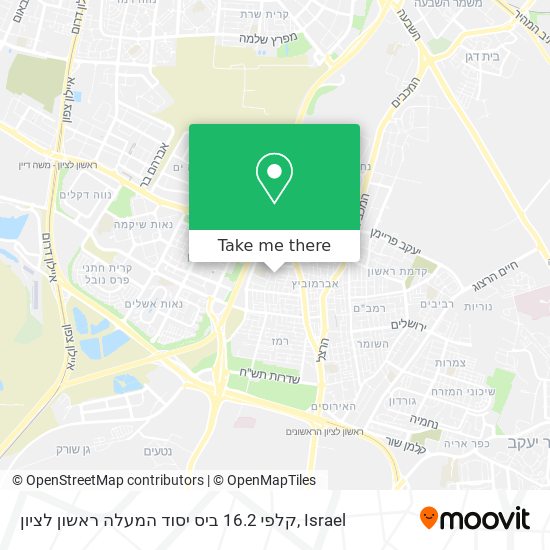 Карта קלפי 16.2 ביס יסוד המעלה ראשון לציון