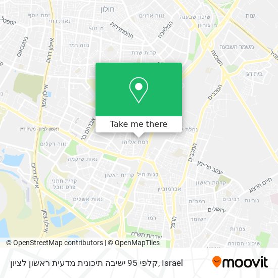 קלפי 95 ישיבה תיכונית מדעית ראשון לציון map