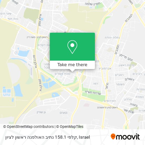 Карта קלפי 158.1 נתיב האולפנה ראשון לציון