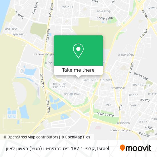 קלפי 187.1 ביס כרמים-זיו (חטצ) ראשון לציון map