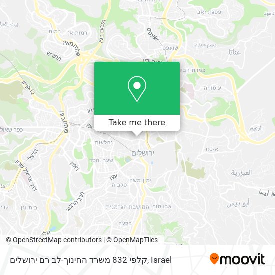 Карта קלפי 832 משרד החינוך-לב רם ירושלים