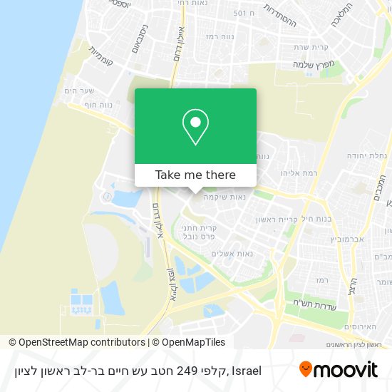 קלפי 249 חטב עש חיים בר-לב ראשון לציון map