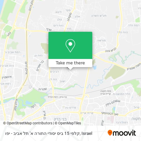 Карта קלפי 15 ביס יסודי התורה א' תל אביב - יפו
