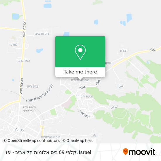 Карта קלפי 69 ביס אלומות תל אביב - יפו
