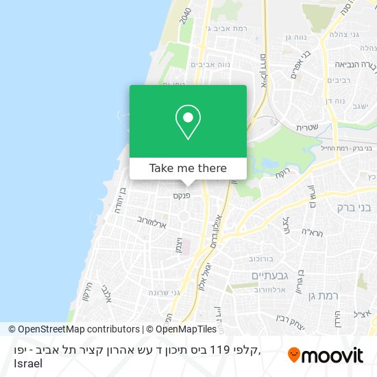 Карта קלפי 119 ביס תיכון ד עש אהרון קציר תל אביב - יפו