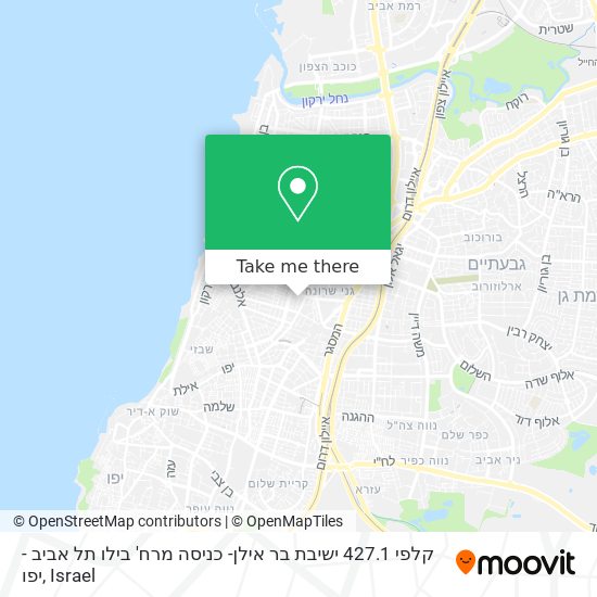 Карта קלפי 427.1 ישיבת בר אילן- כניסה מרח' בילו תל אביב - יפו