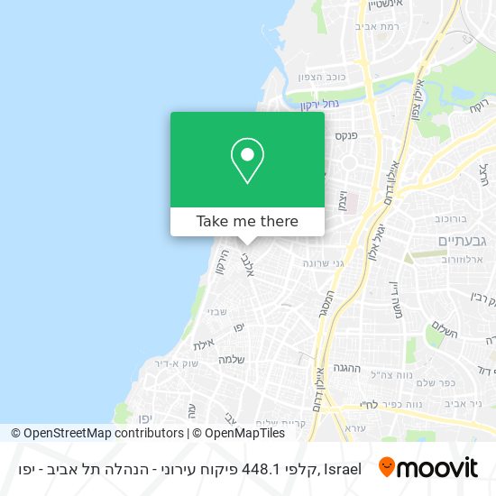 Карта קלפי 448.1 פיקוח עירוני - הנהלה תל אביב - יפו