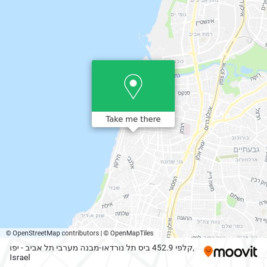 קלפי 452.9 ביס תל נורדאו-מבנה מערבי תל אביב - יפו map
