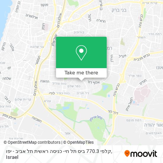 Карта קלפי 770.3 ביס תל חי- כניסה ראשית תל אביב - יפו