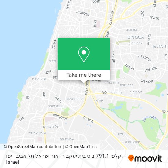 Карта קלפי 791.1 ביס בית יעקב ה- אור ישראל תל אביב - יפו