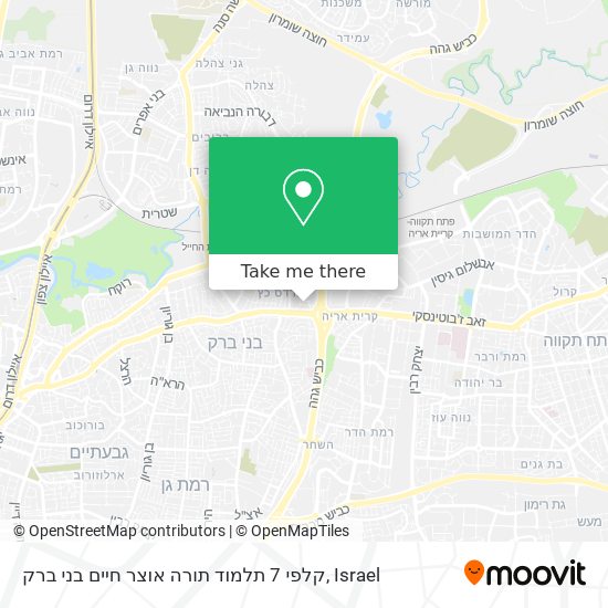 Карта קלפי 7 תלמוד תורה אוצר חיים בני ברק