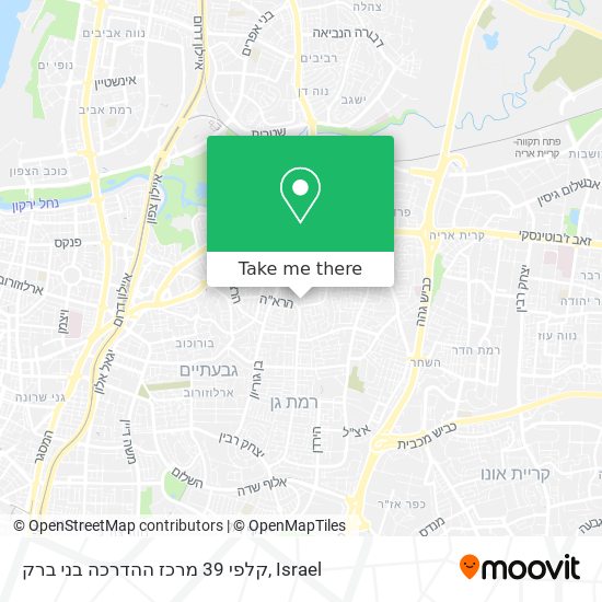 Карта קלפי 39 מרכז ההדרכה בני ברק