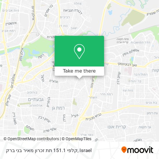 קלפי 151.1 תת זכרון מאיר בני ברק map