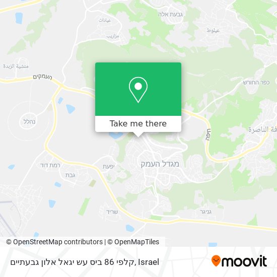 קלפי 86 ביס עש יגאל אלון גבעתיים map